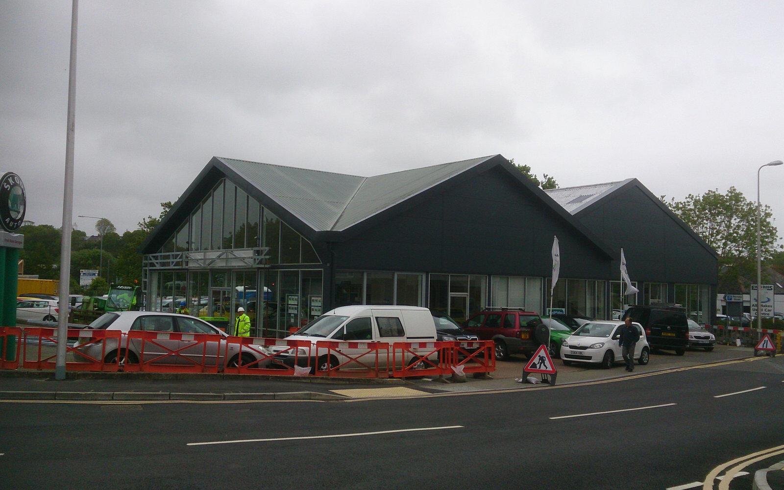 Dealership roofing project in progress